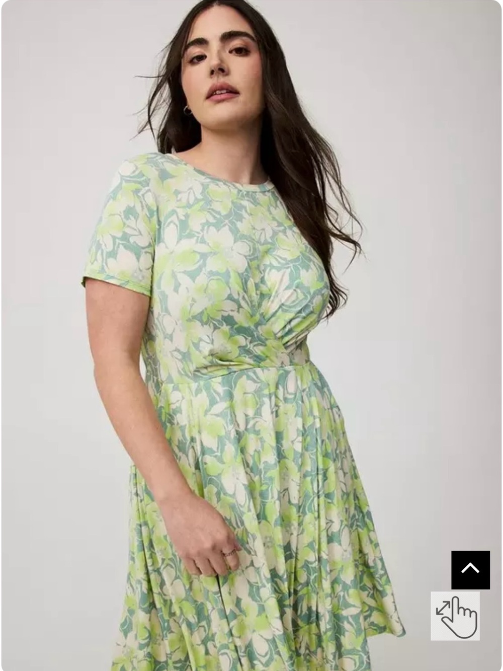 Torrid Skater Mini Dress Baja Floral Green 1X Short Sleeve Super Soft Jersey NWT